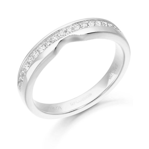 White Gold Diamond Wedding Ring-DPL595W