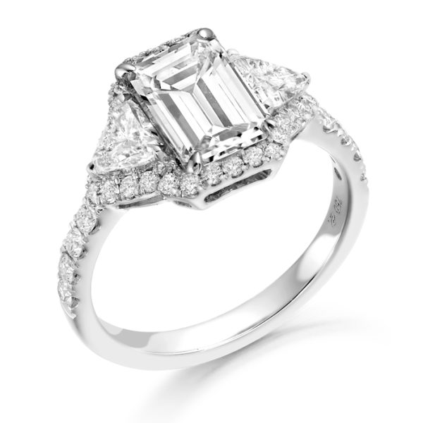Emerald Cut Diamond Engagement Ring-DPL604W/1.78