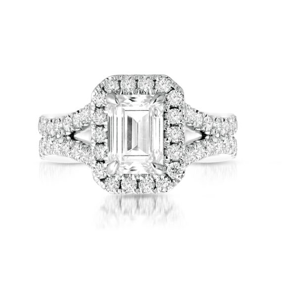 Emerald Cut Diamond Engagement Ring-DPL617W