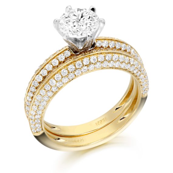 Gold CZ Ring Set-R341SET