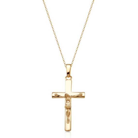 9ct Gold Crucifix Cross Pendant-J2
