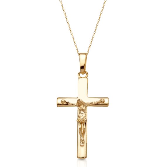 9ct Gold Crucifix Cross Pendant-J20