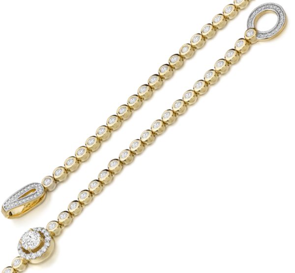 9ct Gold CZ Bracelet - B2