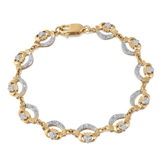 9ct Gold Claddagh Bracelet - CLB4CZ