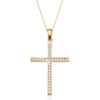9ct Gold CZ Cross Pendant-C118