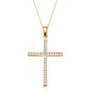 9ct Gold CZ Cross Pendant-C118