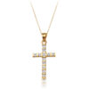9ct Gold CZ Cross Pendant-C123
