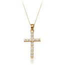 9ct Gold CZ Cross Pendant-C123