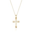 9ct Gold CZ Cross Pendant-C13