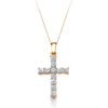 9ct Gold CZ Cross Pendant-C29