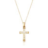 9ct Gold CZ Cross Pendant-C31