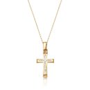 9ct Gold CZ Cross Pendant-C31