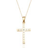 9ct Gold CZ Cross Pendant-C4