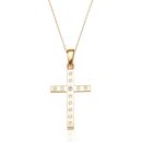 9ct Gold CZ Cross Pendant-C4