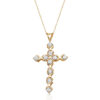 9ct Gold CZ Cross Pendant-C46
