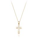 9ct Gold CZ Cross Pendant-C5