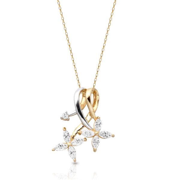 9ct Gold CZ Pendant-P236