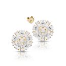 9ct Gold CZ Floral Earrings-E268