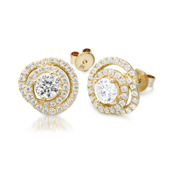 9ct Gold CZ Earrings-E299