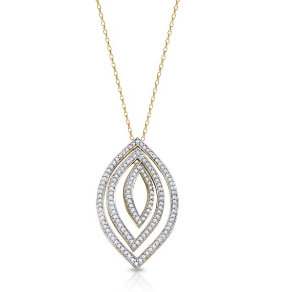 9ct Gold CZ Eyecon Pendant-P259