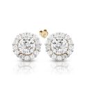 9ct Gold CZ Halo Earrings-E146CZ