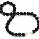 14ct Gold Black Agate Open Link Necklace-PL52N