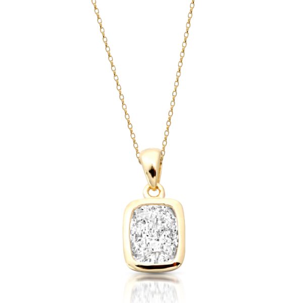 9ct Gold CZ Pendant-P131