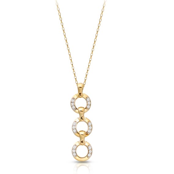 9ct Gold Trilogy CZ  Pendant-P1Y