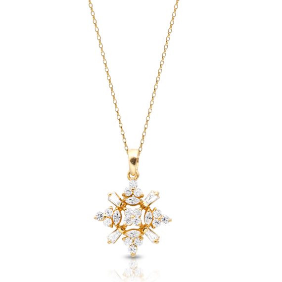 9ct Gold CZ Pendant-P214