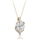 9ct Gold Oval CZ Pendant-P242