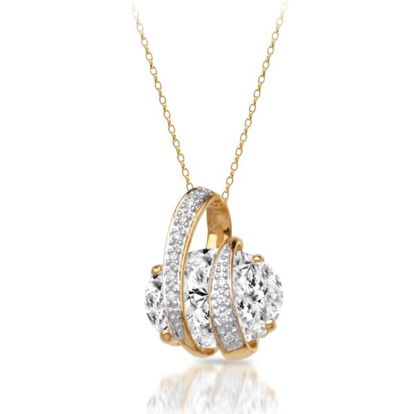 9ct Gold CZ Pendant-P252