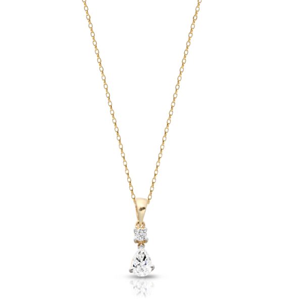 9ct Gold CZ Pendant-P270