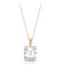 9ct Gold Emerald Cut CZ Pendant-P276