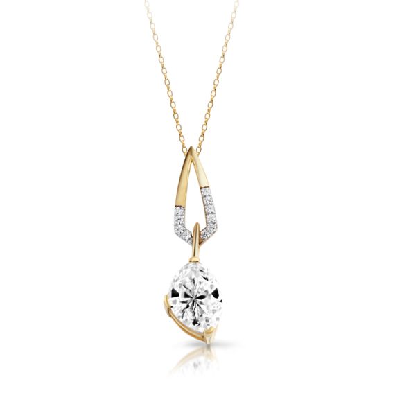 9ct Gold CZ Pendant-P281