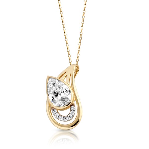 9ct Gold CZ Pendant-P282