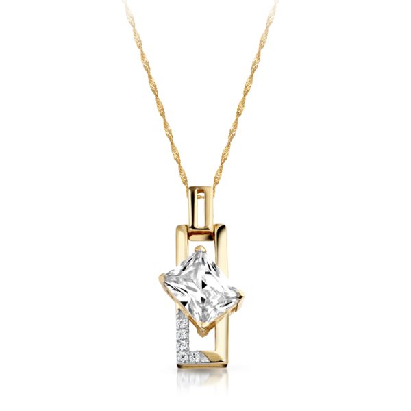 9ct Gold CZ Pendant-P287