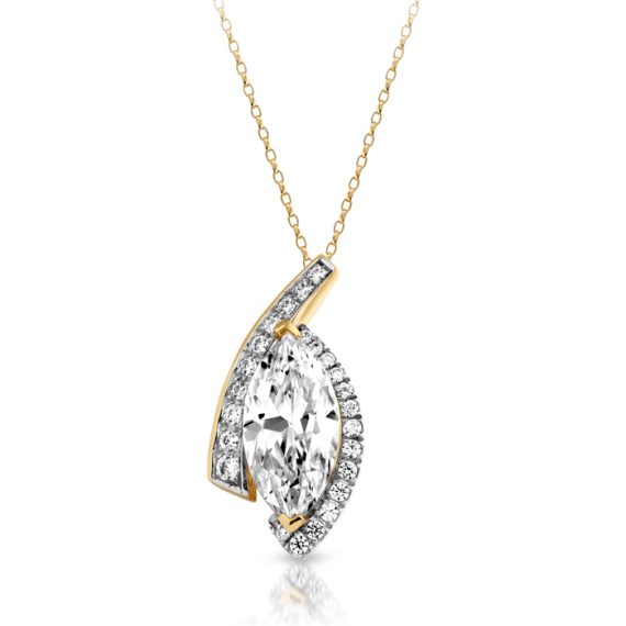 9ct Gold CZ Pendant-P294