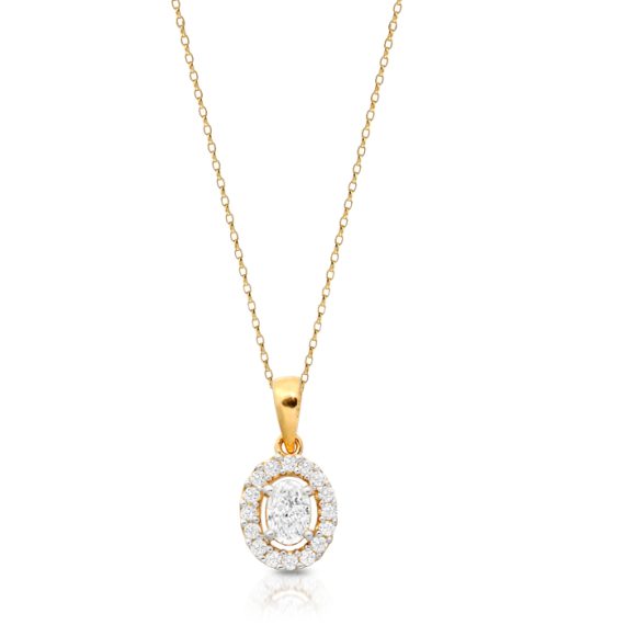 9ct Gold CZ Pendant-P77