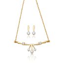 9ct Gold CZ Necklace Set-SET31