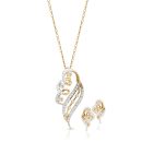 9ct Gold CZ Necklace Set-SET54