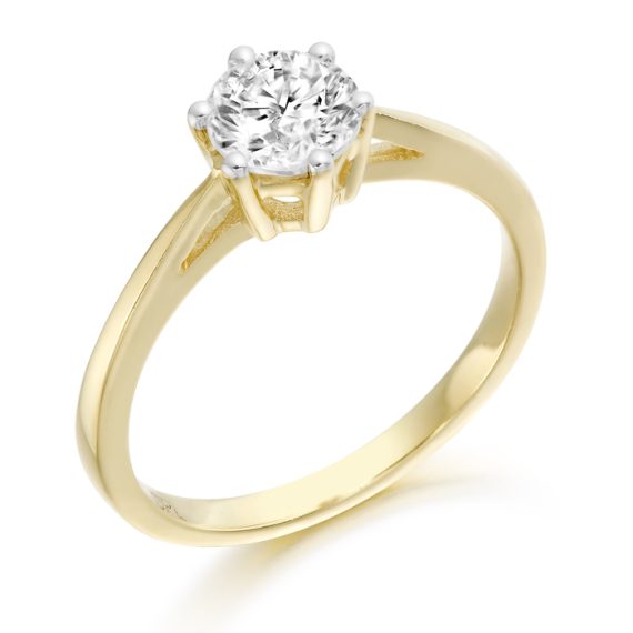 9ct Gold CZ Engagement Ring-D3
