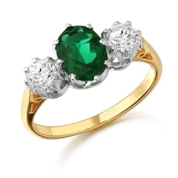 Vintage Style CZ Emerald Ring-D45G