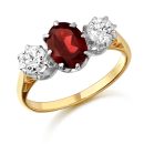 Vintage Style CZ Garnet Ring-D45Gar