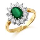 Lady Di Style CZ Emerald Ring-D89G