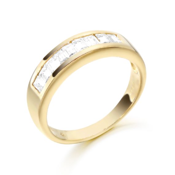 9ct Gold CZ Wedding Ring-R160