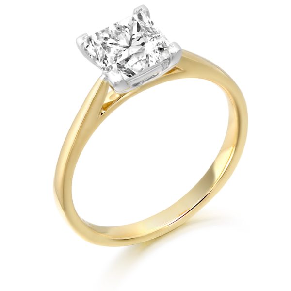 9ct Gold Princess Cut CZ Engagement Ring-R344