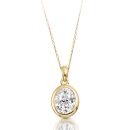 9ct Gold Oval CZ Pendant-P129