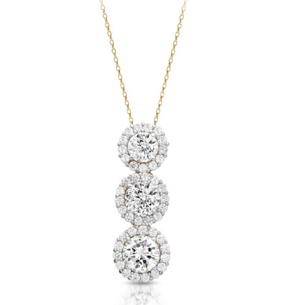 9ct Gold Trilogy CZ  Pendant-P146CZ