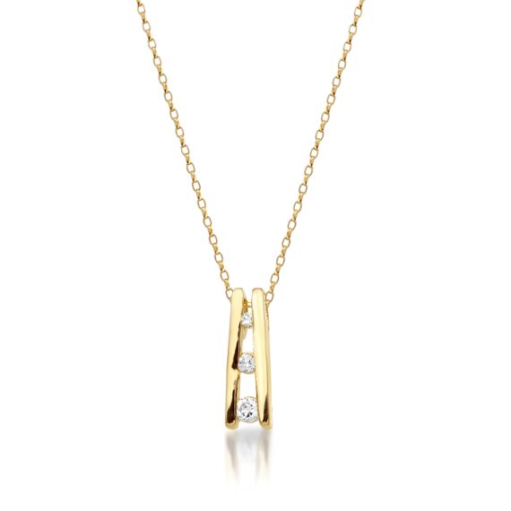 9ct Gold Trilogy Pendant-P193