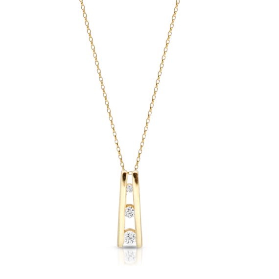 9ct Gold Trilogy Pendant-P193